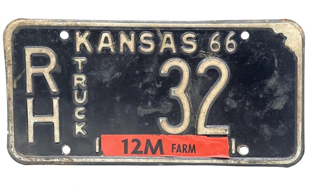 1966 Kansas License Plate