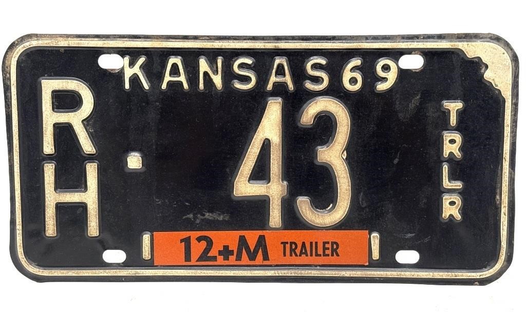 1969 Kansas License Plate