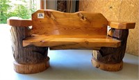 Bear bench - awesome & heavy! 5' w x 32" t x 2' d