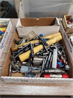 FLAT OF VARIOUS USED MACHINING BITS AND REAMERS