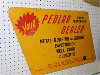Pedlar dealer tin sign (Canadian)
