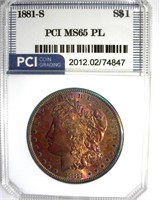 1881-S Morgan PCI MS65 PL Beautiful Color