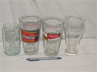 4 Misc Coke Glasses