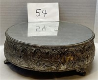 SILVERSMITHS FOOTED MIRROR CAKE STAND 12"