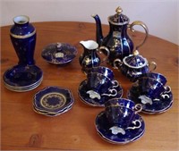 Bavarian cobalt blue coffee set