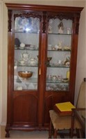 Large hardwood display cabinet
