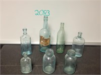 Blue & Green Glass Bottles
