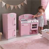 KidKraft Retro Kitchen & Refrigerator - Pink