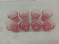 8 pc pink juice glasses