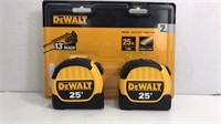 2- New 25 Ft Tape Measures Dewalt