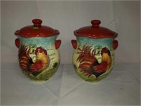 Pair of Rooster Cookie Jars