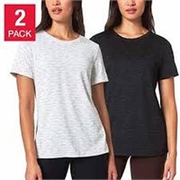 2-Pk Mondetta Women's XL Activewear T-shirt, Black