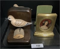 Victorian Bookends, Wooden Bird Decoy Bookends.