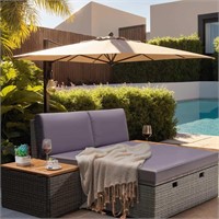 Wicker Outdoor Day Bed with Removable Storage Cabi