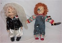 Chucky and Bride of Chucky dolls.