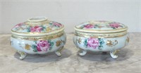 HAND PAINTED BONE CHINA FOOTED DRESSER SET