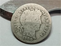 OF) Better date 1900 S silver Barber dime