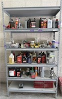 Metal shelving and contents