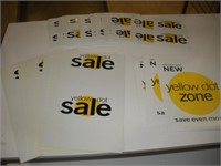 Assorted Yellow Dot Signs   largest 11x18 inches