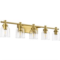 Gold Vanity Light 5 Lights Bathroom Fixture