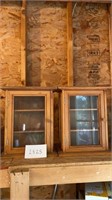 2 Small Wood & Glass Display Cabinets