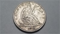 1872 Seated Liberty Half Dollar High Grade