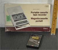 Vintage portable cassette recorder, tested