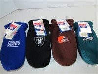 Four NEW Pair of Mittens of NFL Teams, Browns,