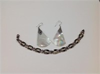 .925 Sterling Silver Bracelet & Earrings