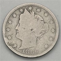 1886 Liberty Nickel, Rare Date