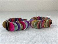 2pc Multi Color Shell Bracelets
