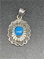 925 Silver Pendant with Turquoise, 
TW 3.84g