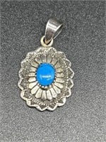 925 Silver Pendant with Turquoise, 
TW 3.84g