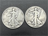 1943-D & 1943-S Walking Liberty Silver Half