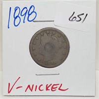 1898 V-Nickel 5 Cents