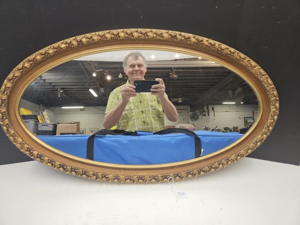 Nice Gold Colored Framed Mirror 35 x 20"