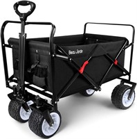 BEAU JARDIN Folding Beach Wagon Cart  Black