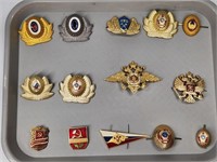 14) VARIOUS RUSSIAN POLICE PINS BADGES