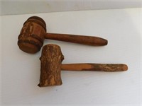 Two wooden gavels