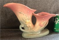 Vintage Hull Pottery Double Cornucopia Vase Hand