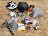 Bicycle Parts & 2 Helmets