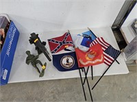 VTG toys and small flags