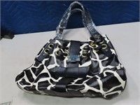 New JIMMY CHOO Blk/Wht Handbag Purse 15"