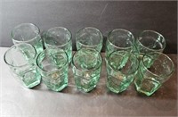 Vtg Libby Chivalry Green Juice Glasses x 10