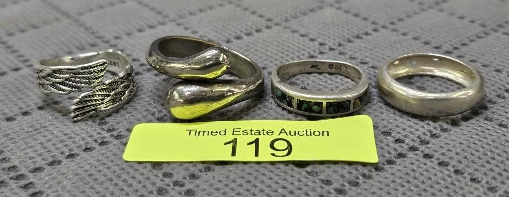 LOT OF 4- ASST. STERLING SILVER RINGS