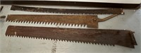 (3) Large Long Barn Saw Blades See Photos for