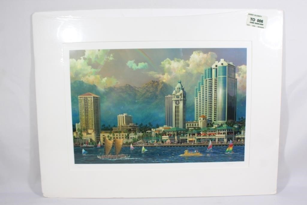 Alexander Chen Seriolithograph "Aloha Tower"