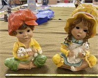 Ceramic Boy & Girl Ornaments