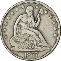 1857 SEATED LIBERTY HALF - F/VF
