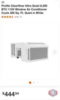 1 pcs; GE Profile ClearView Ultra Quiet 8,300 BTU